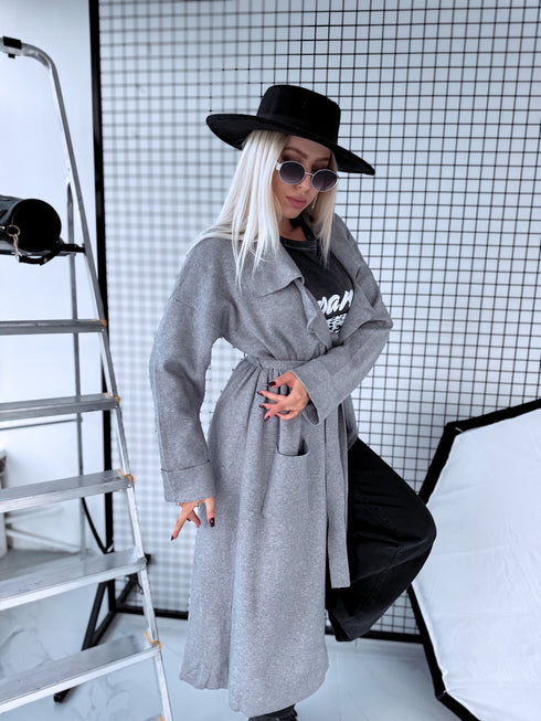 Knitted cardigan "NOBODY 7782" - GREY